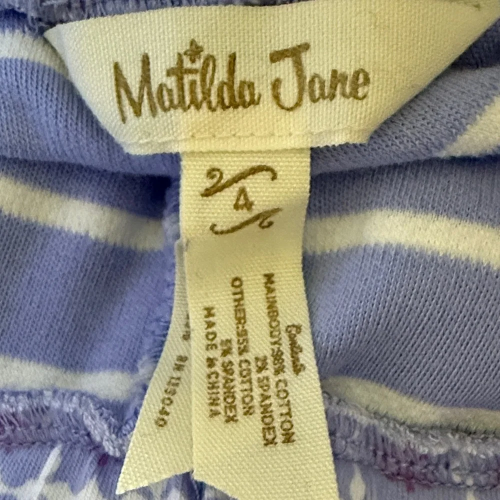 Matilda Jane Lilac Stripe Knit Crop Pants Girls 4